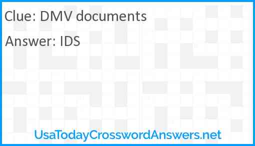 DMV documents Answer