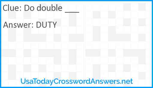 Do double ___ Answer