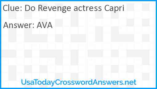 Do Revenge actress Capri Answer