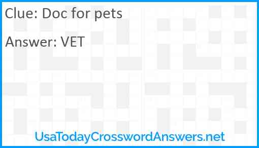 Doc for pets Answer