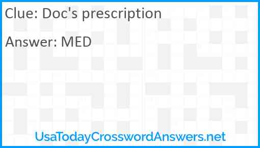 Doc's prescription Answer