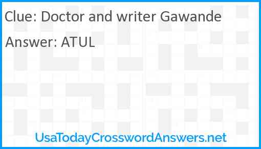 Doctor and writer Gawande Answer