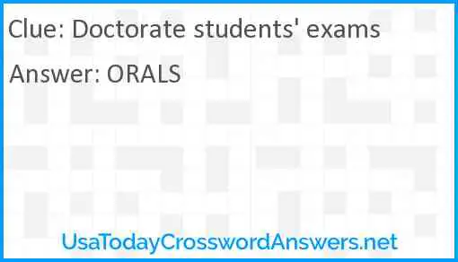 Doctorate students' exams Answer