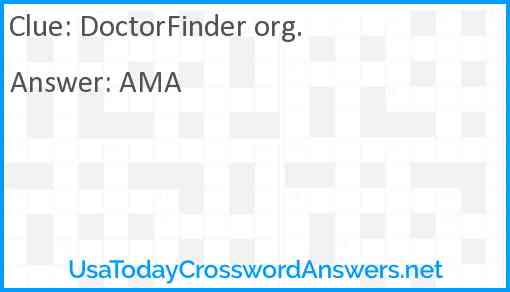 DoctorFinder org. Answer