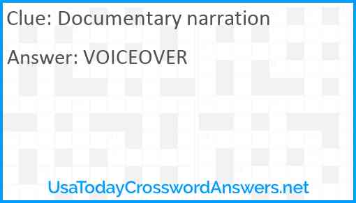 Documentary narration Answer