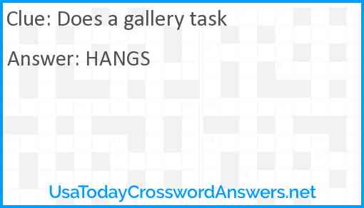 Does a gallery task Answer