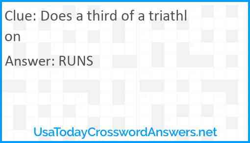 Does a third of a triathlon Answer