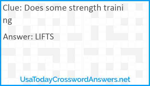 Does some strength training Answer