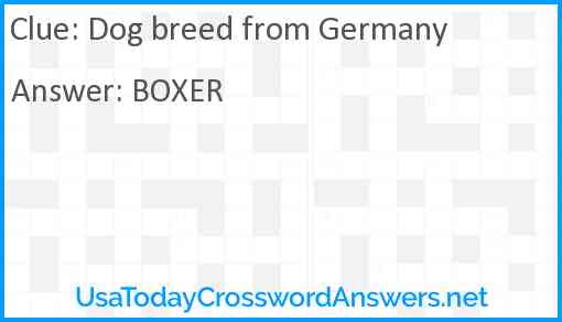 Dog breed from Germany Answer