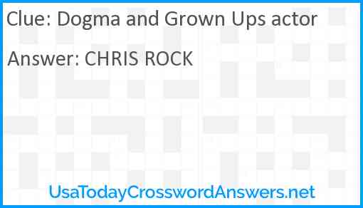 Dogma and Grown Ups actor Answer