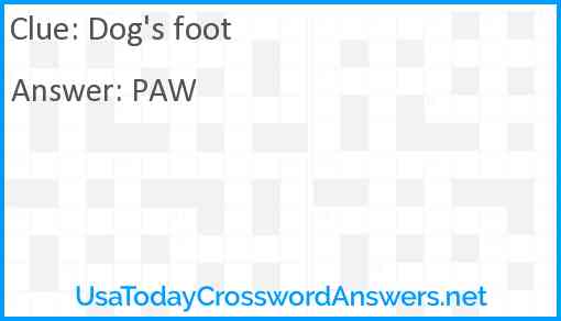 Dog's foot Answer