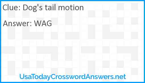 Dog's tail motion Answer
