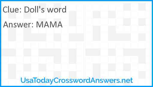 Doll's word Answer