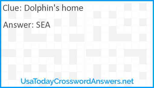 Dolphin's home Answer