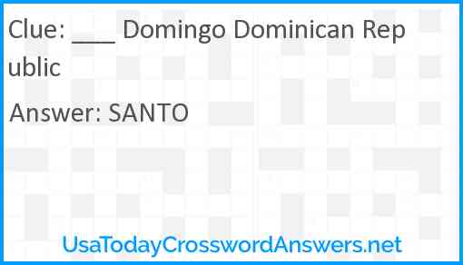___ Domingo Dominican Republic Answer
