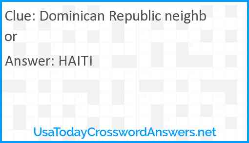 Dominican Republic neighbor Answer