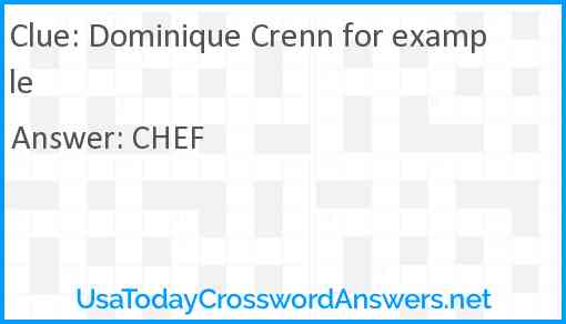 Dominique Crenn for example Answer