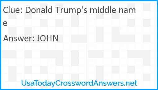 Donald Trump's middle name Answer