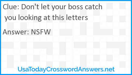 Don't let your boss catch you looking at this letters Answer