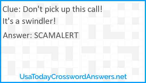 Don't pick up this call! It's a swindler! Answer