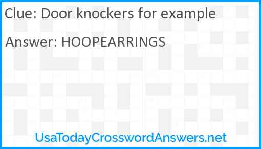 Door knockers for example Answer