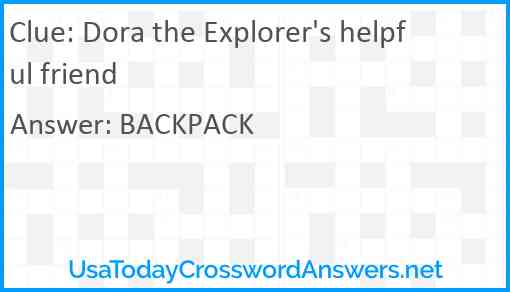 Dora the Explorer's helpful friend Answer