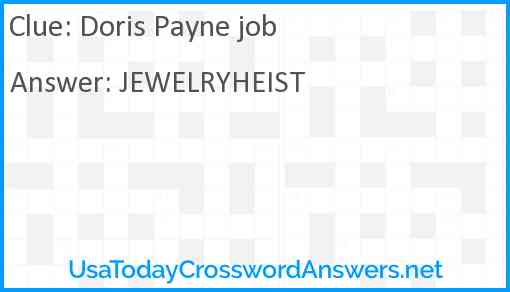 Doris Payne job Answer