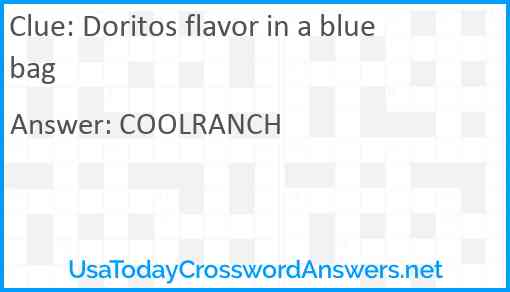 Doritos flavor in a blue bag Answer