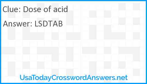 Dose of acid Answer