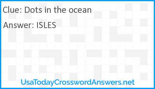 Dots in the ocean Answer