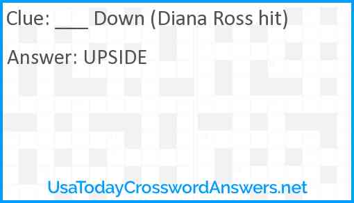 ___ Down (Diana Ross hit) Answer