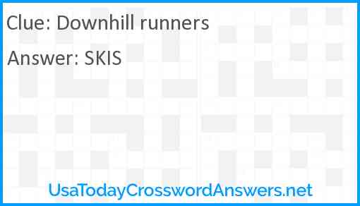 Downhill runners Answer