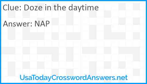 Doze in the daytime Answer