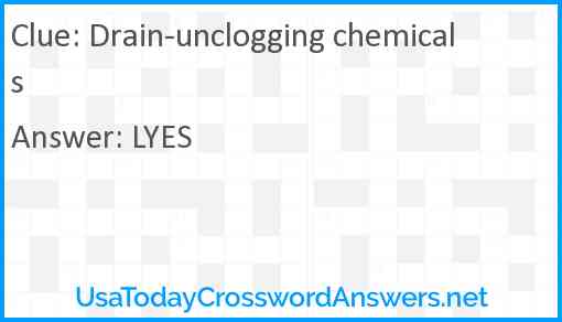 Drain-unclogging chemicals Answer