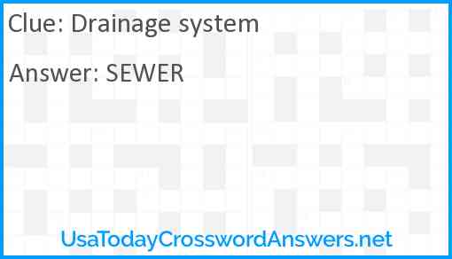 Drainage system Answer