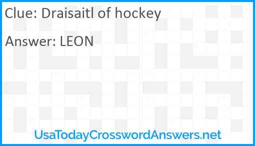 Draisaitl of hockey Answer