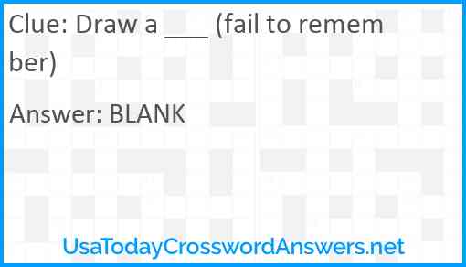 Draw a ___ (fail to remember) Answer