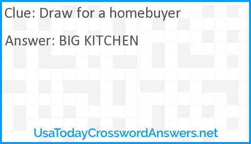 Draw for a homebuyer Answer