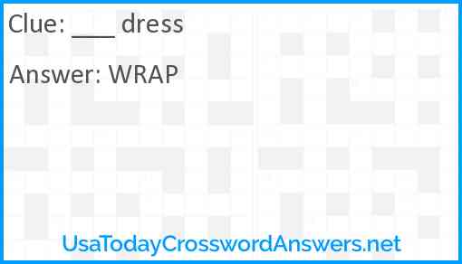 ___ dress Answer