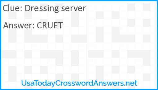 Dressing server Answer