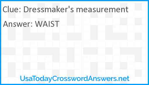 Dressmaker's measurement Answer