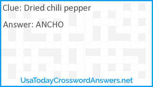 Dried chili pepper Answer