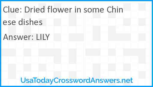 Dried flower in some Chinese dishes Answer
