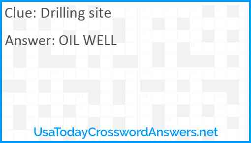 Drilling site Answer