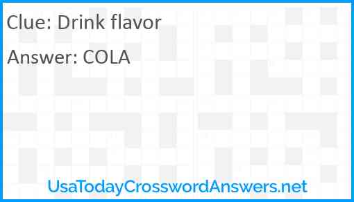 Drink flavor Answer