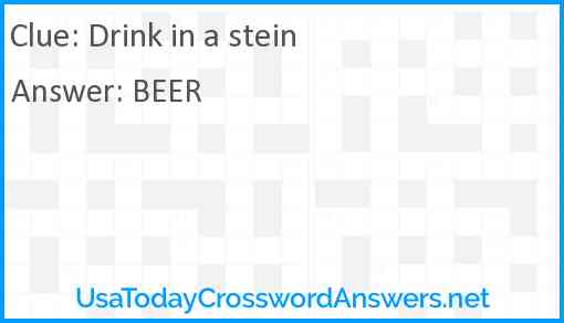 Drink in a stein Answer