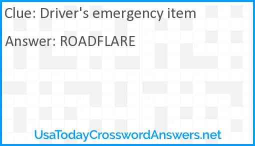 Driver's emergency item Answer