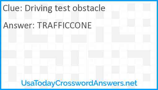 Driving test obstacle Answer