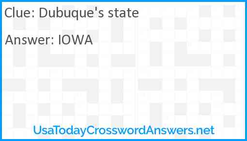 Dubuque's state Answer