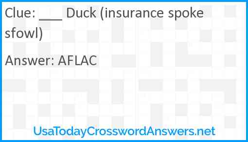 ___ Duck (insurance spokesfowl) Answer